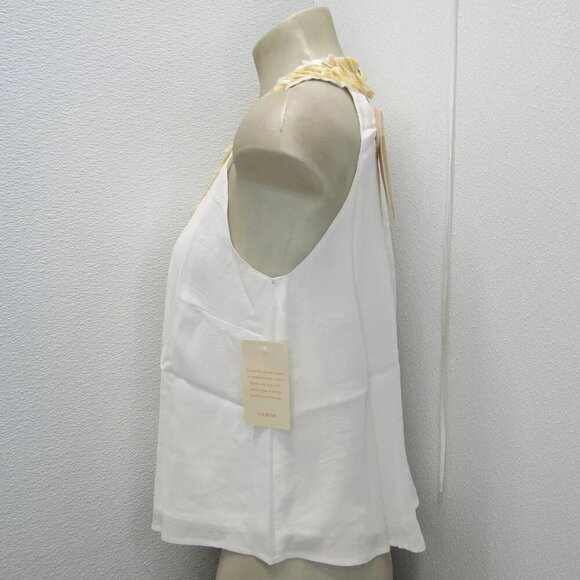 NEW CIEBON Women's Size M Top V-Neck Tank Cream - Picture 5 of 9